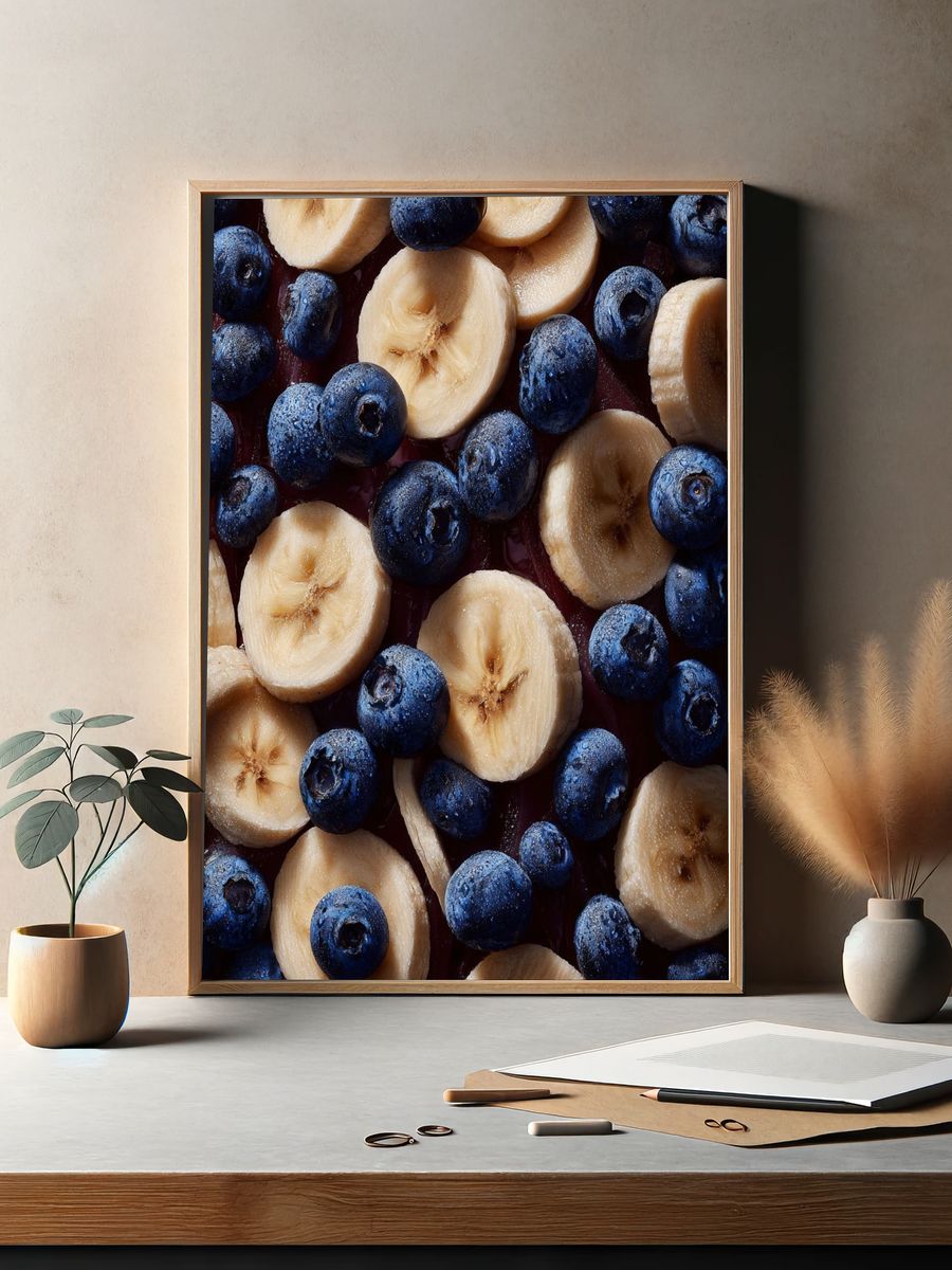 Banana and Blueberry Food Print. — room view 2