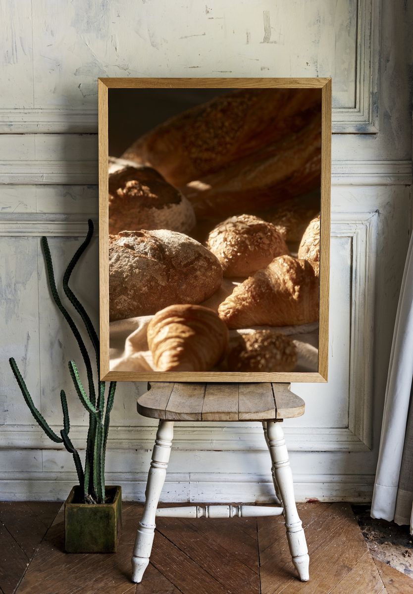 Artisan Bread Still Life Poster. room preview