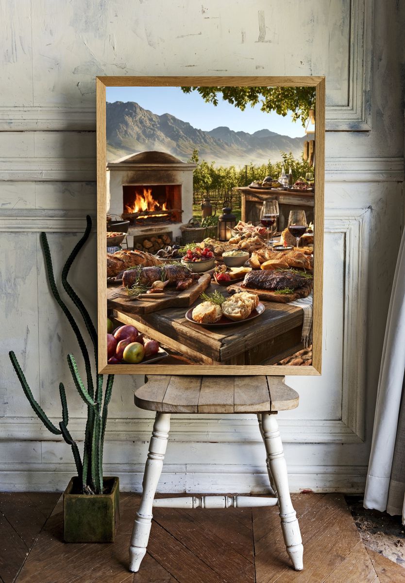 Rustic Vineyard Feast Photography Poster. — room view 1