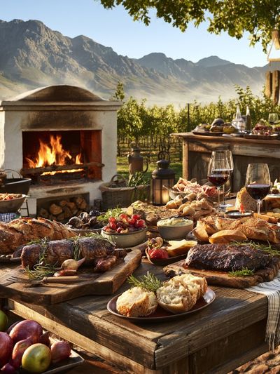 Rustic Vineyard Feast Photography Poster.