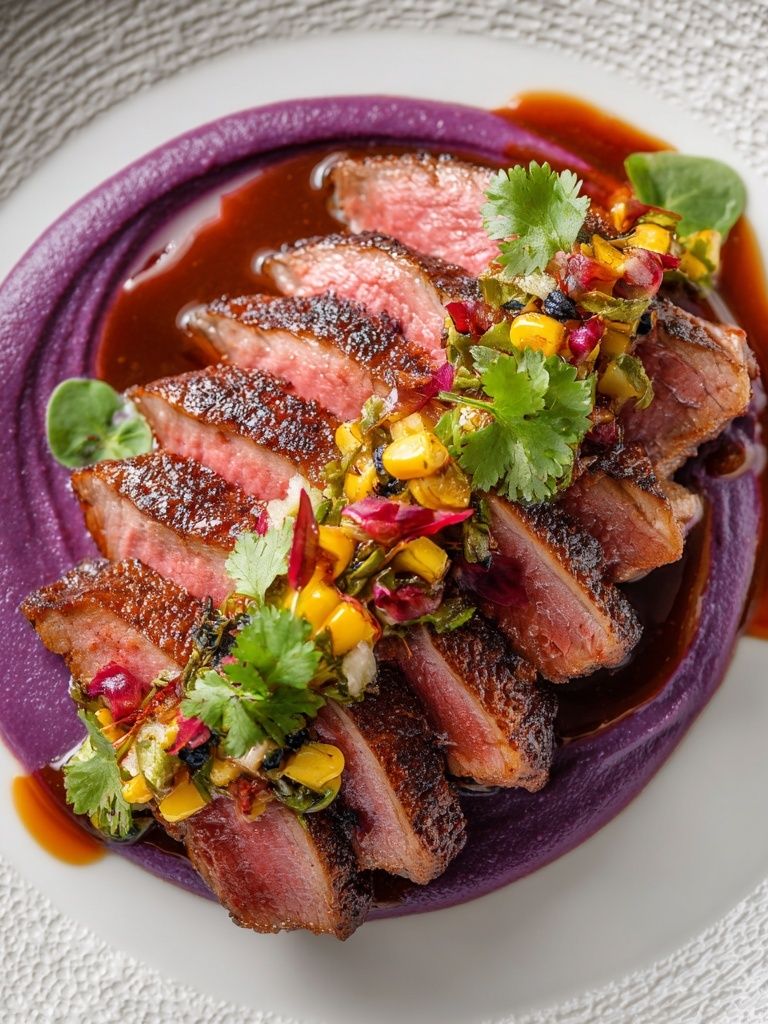 Gourmet Duck Plating Food Print. poster detail