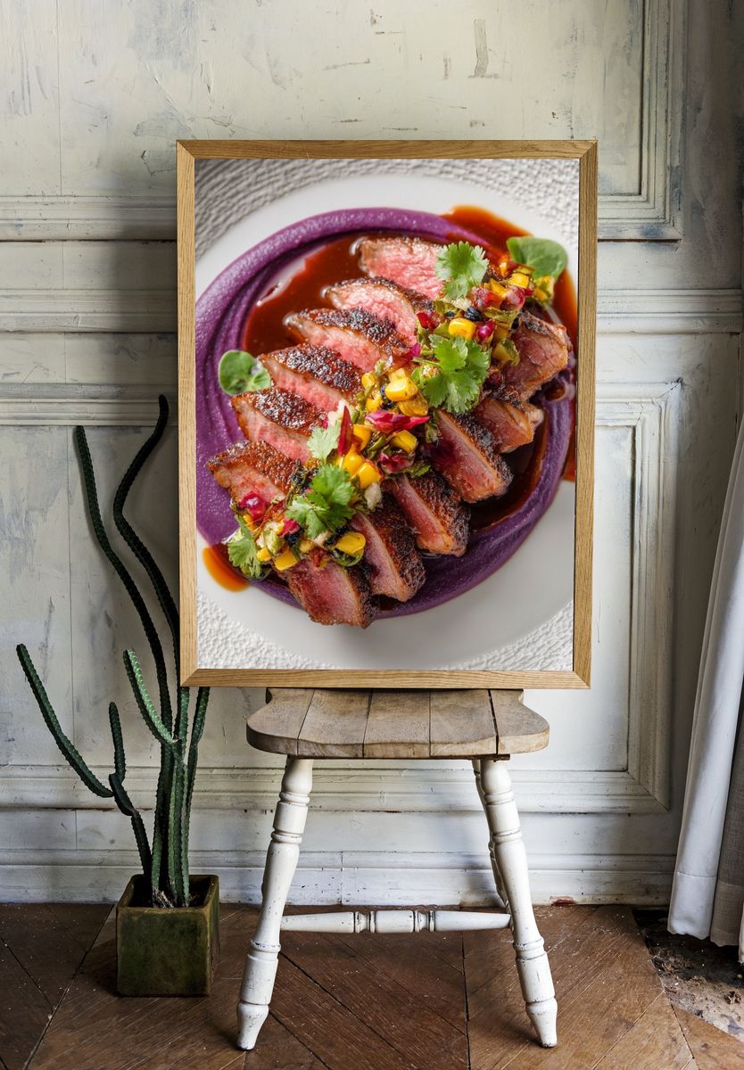 Gourmet Duck Plating Food Print room preview