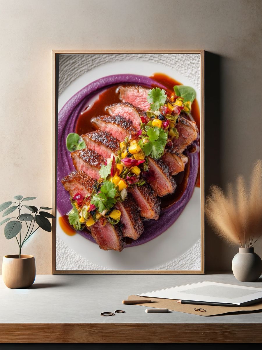 Gourmet Duck Plating Food Print. — room view 2