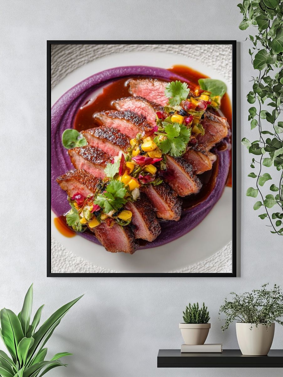 Gourmet Duck Plating Food Print. — room view 4