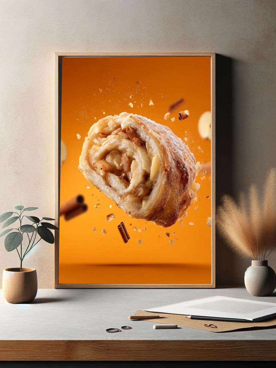 Apple Cinnamon Pastry Photography Poster. — room view 2