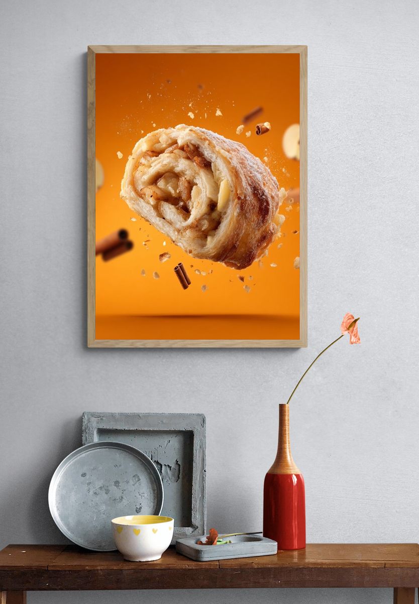 Apple Cinnamon Pastry Photography Poster. — room view 3