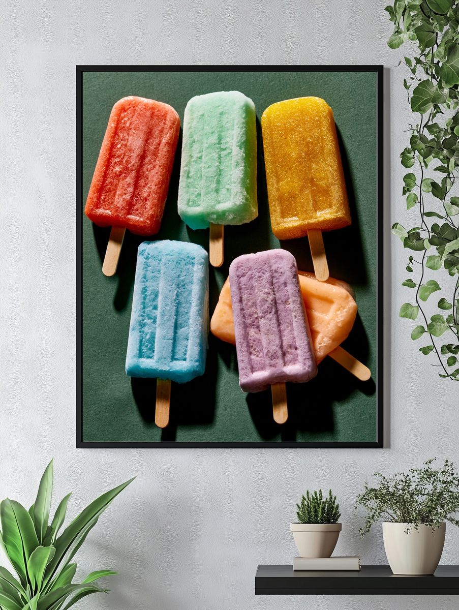 Pastel Popsicles Food-Drink Poster. — room view 4