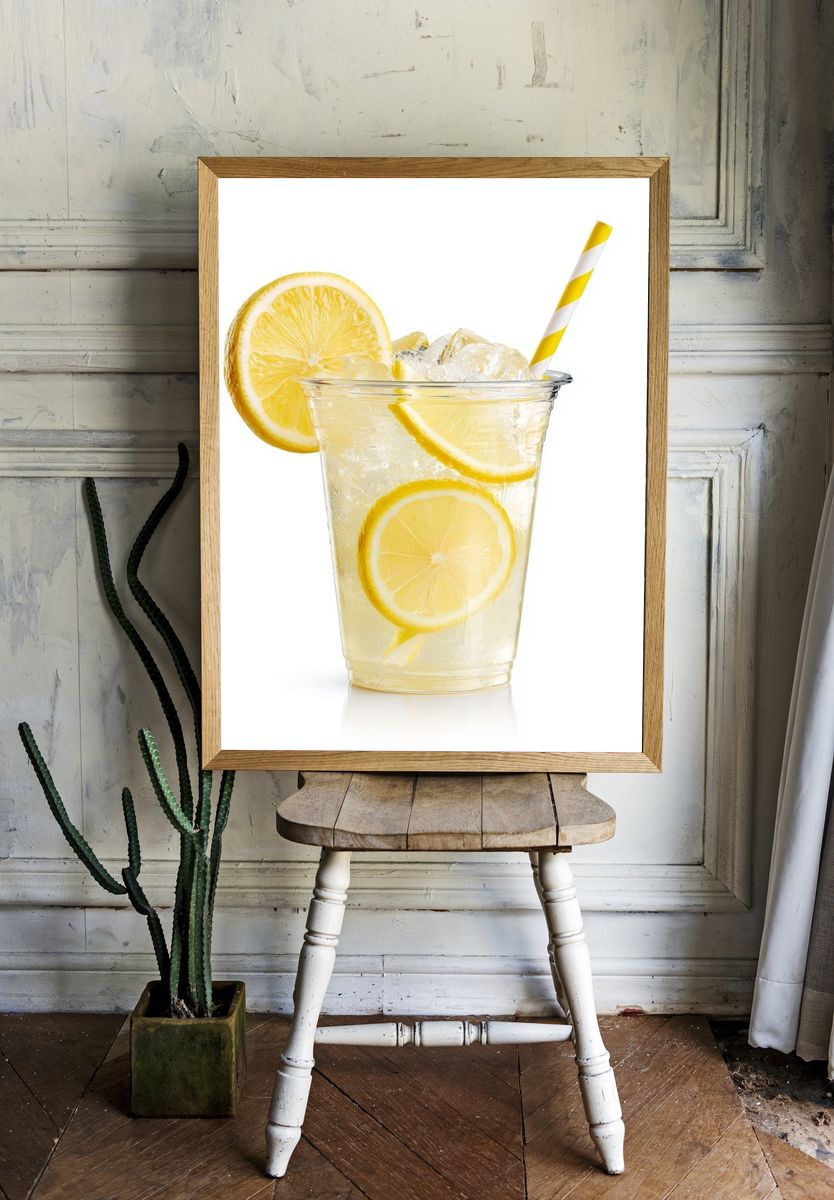 Lemon Drink Photography Poster. room preview
