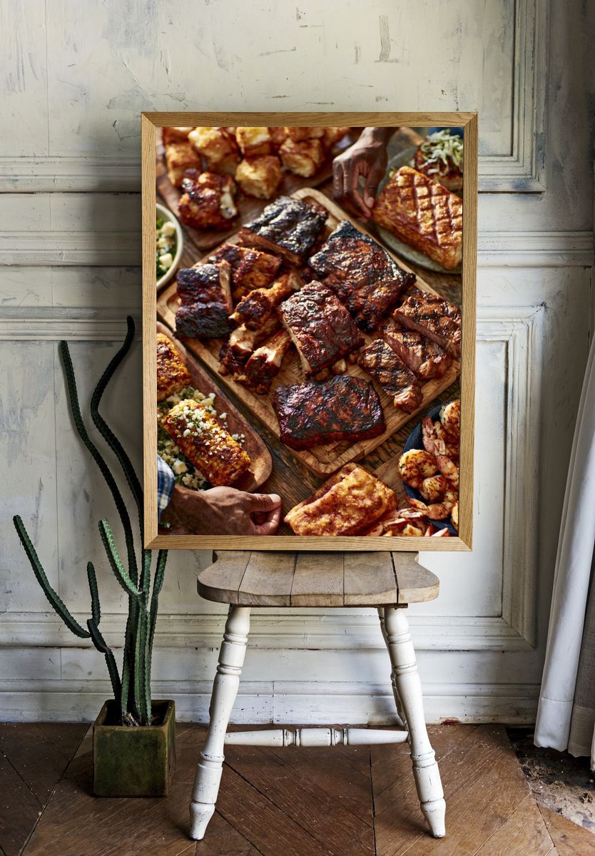 BBQ Feast Food Photography Poster. room preview