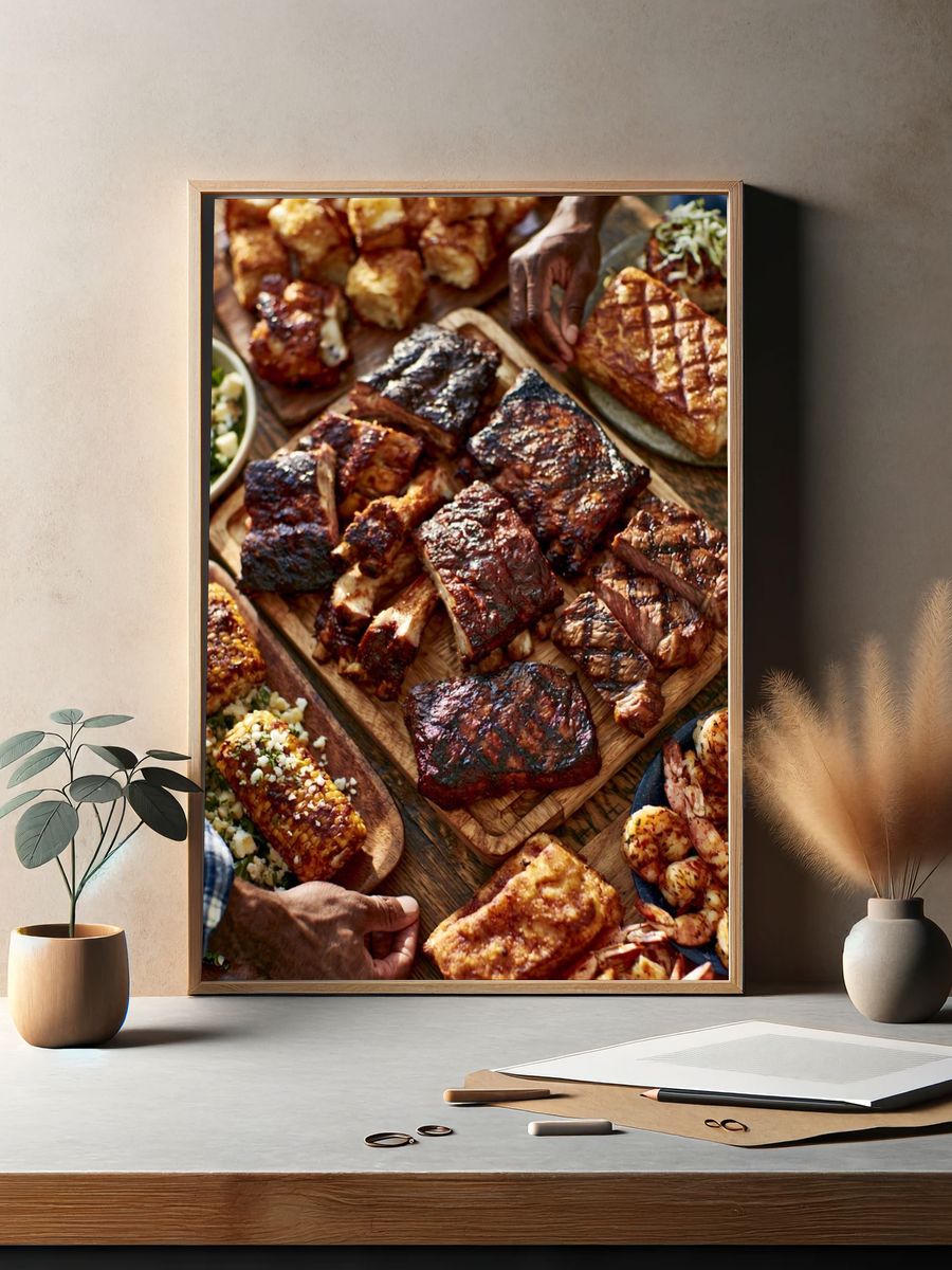 BBQ Feast Food Photography Poster. — room view 2