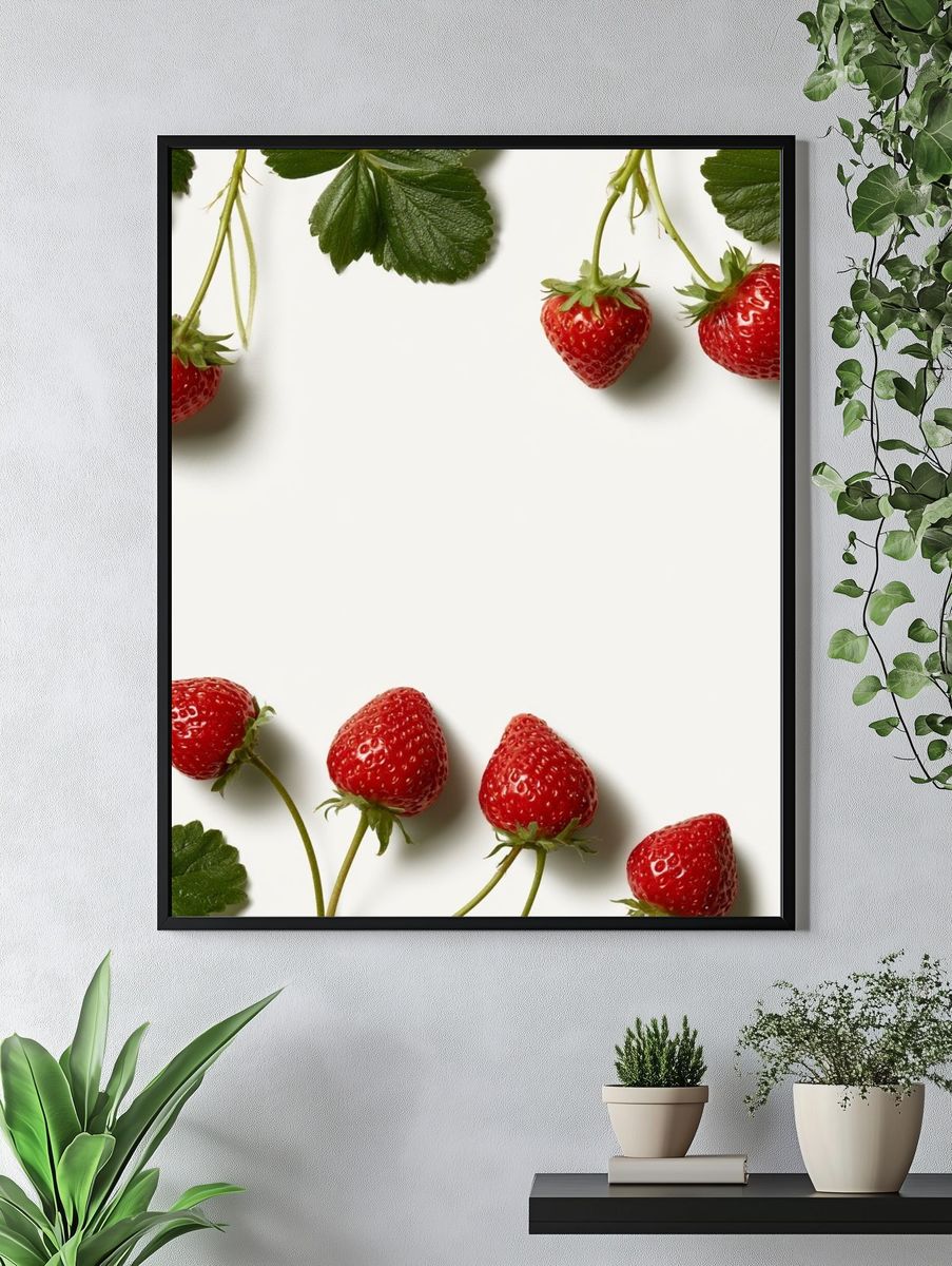 Strawberry Still Life Poster. — room view 4