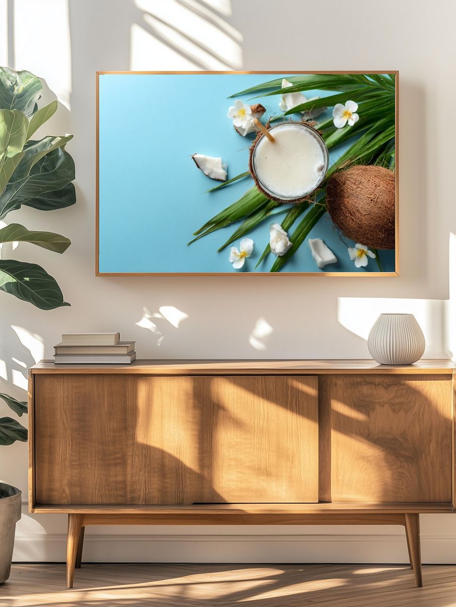 Tropical Coconut Still Life Poster. — room view 3