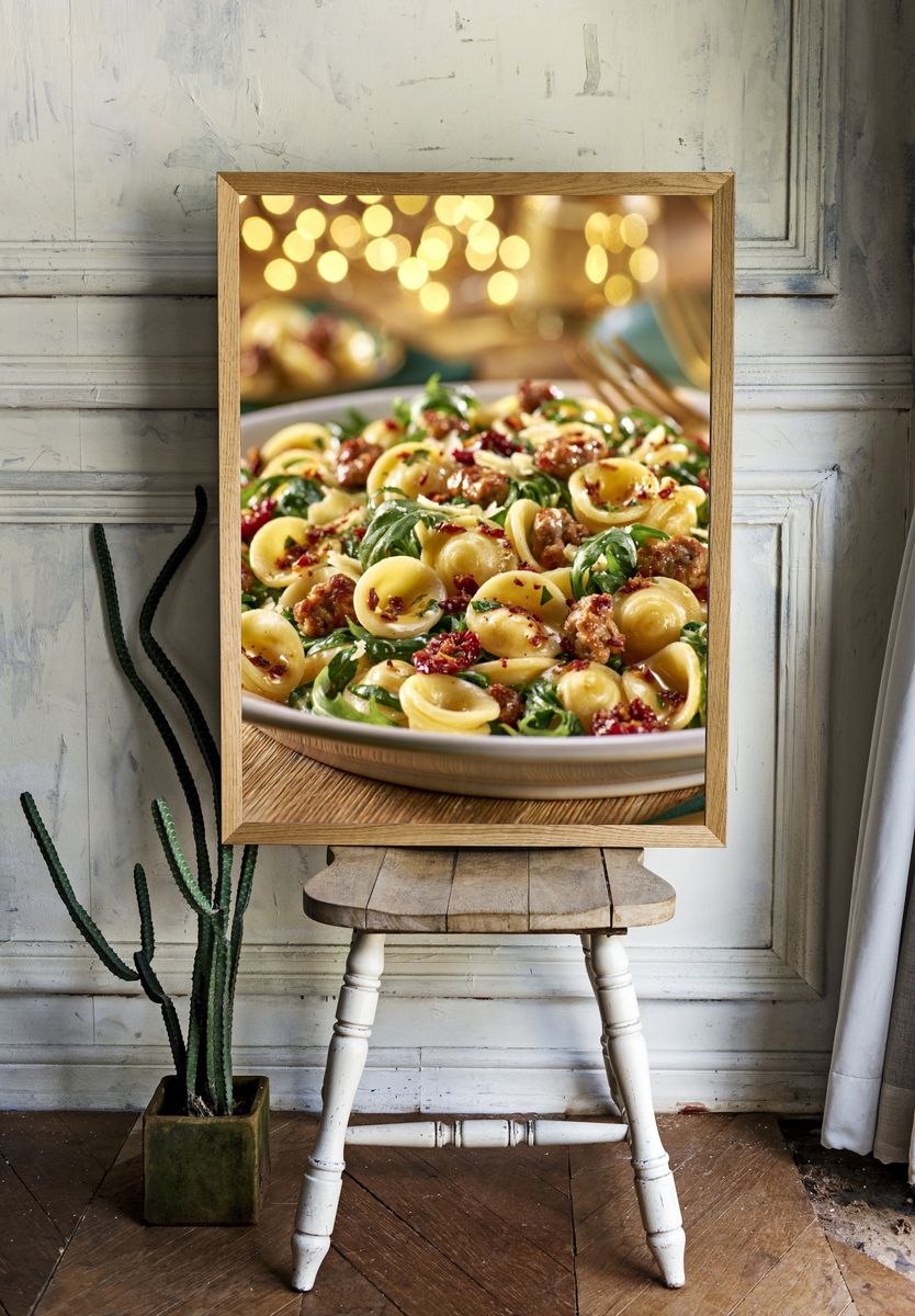 Gourmet Pasta Dish Photography Poster. room preview
