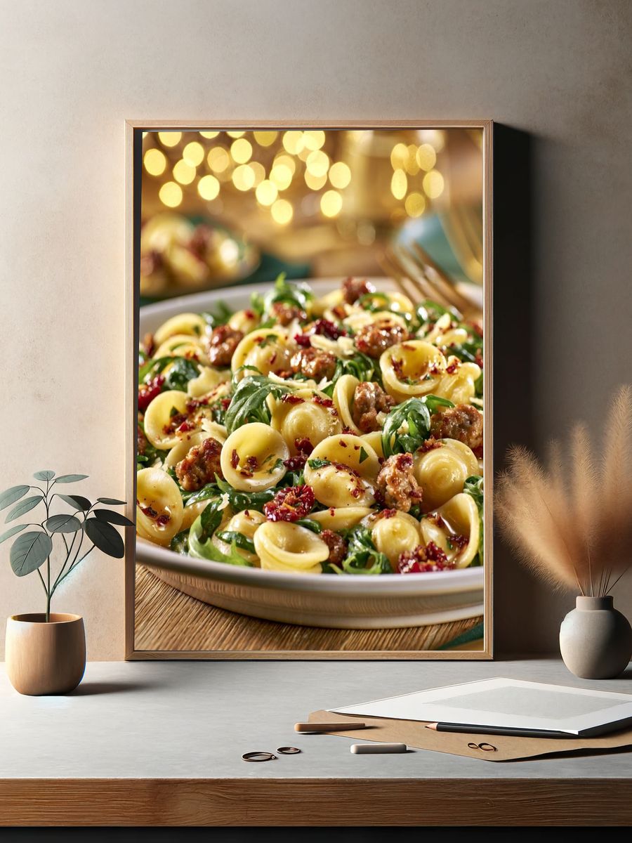 Gourmet Pasta Dish Photography Poster. — room view 2