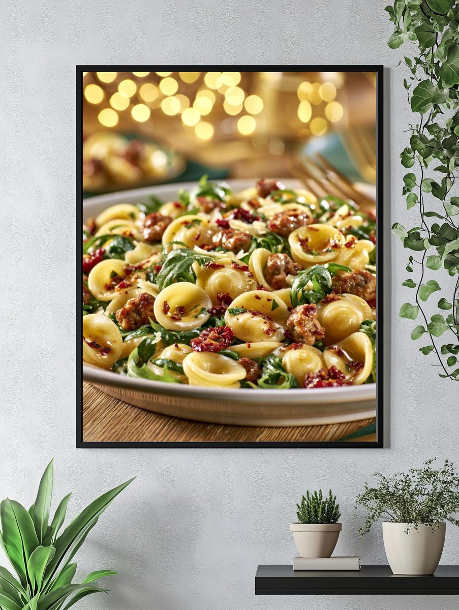 Gourmet Pasta Dish Photography Poster. — room view 4