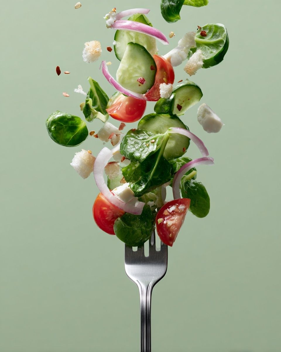 Floating Salad Photography Poster. poster — food-drink art
