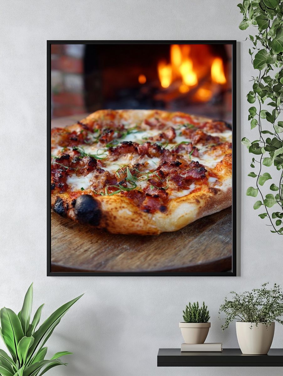 Wood-Fired Pizza Food Photography Poster. — room view 4