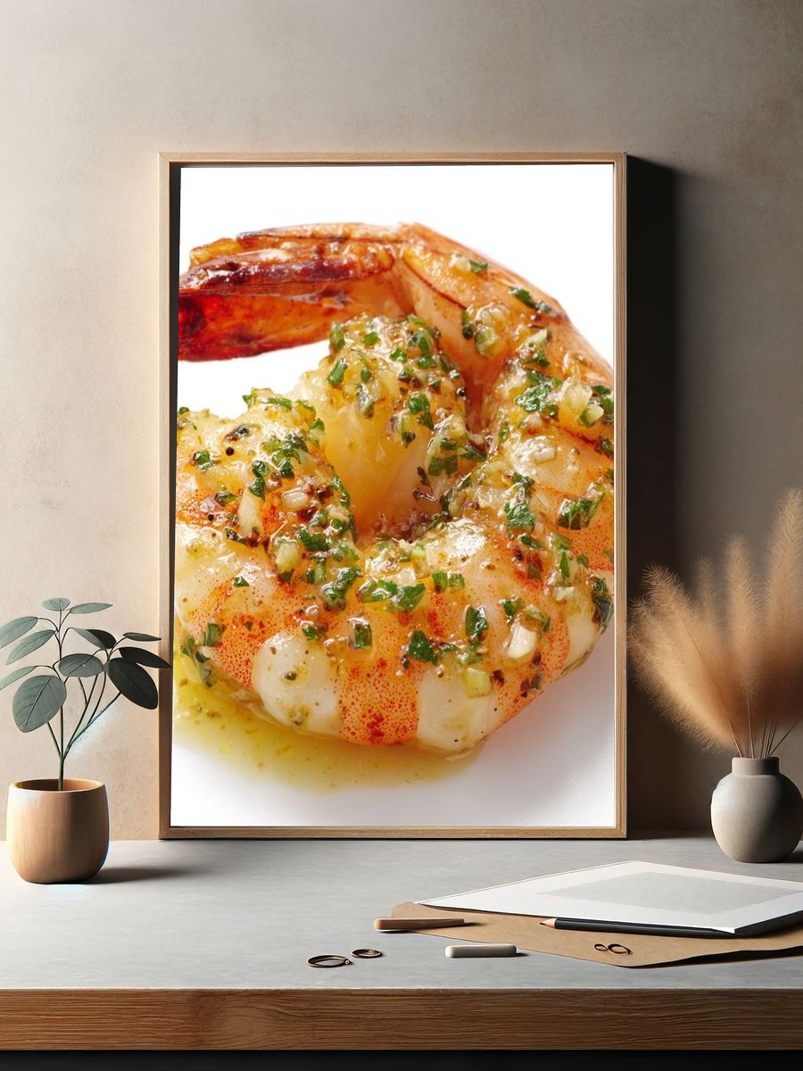 Garlic Herb Shrimp Food Print. — room view 2