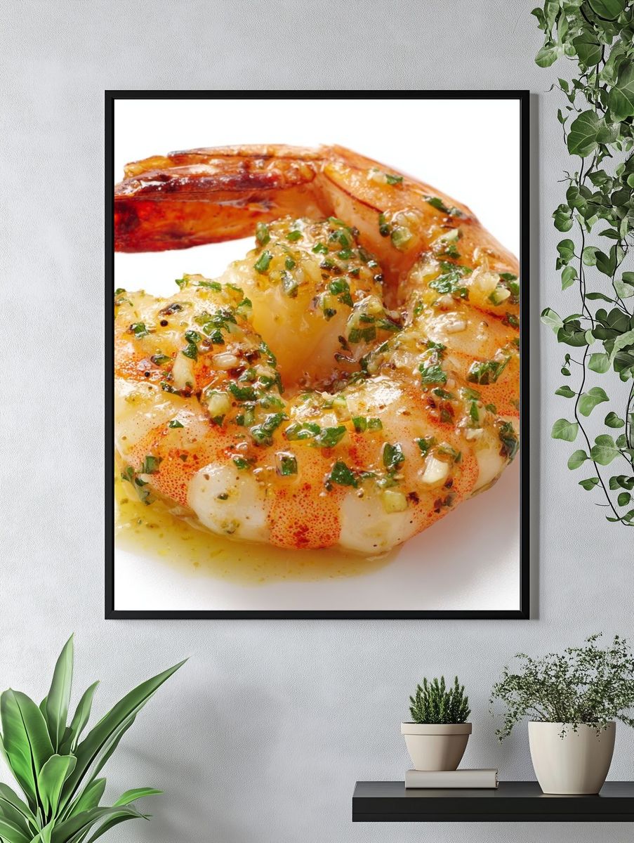 Garlic Herb Shrimp Food Print. — room view 4