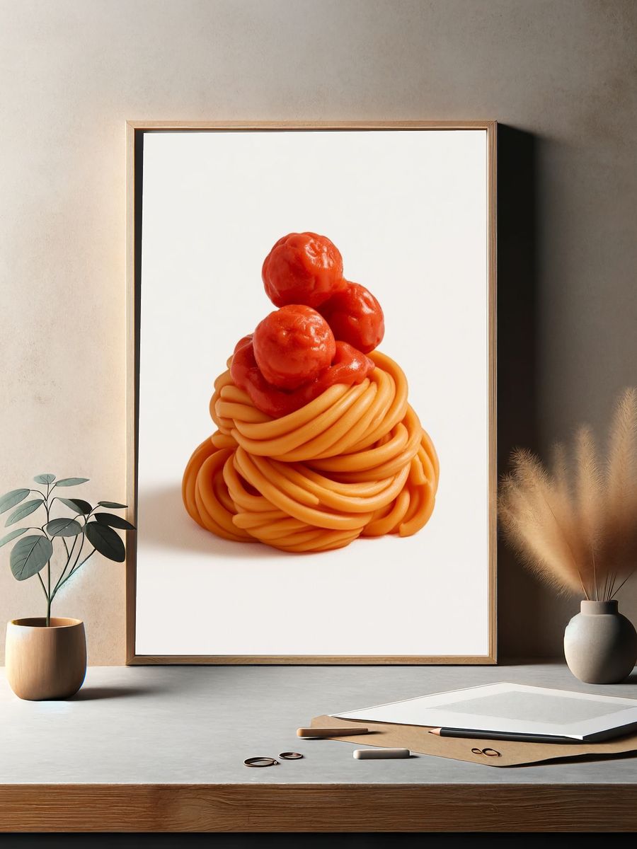 Spaghetti and Meatballs Food Poster. — room view 2