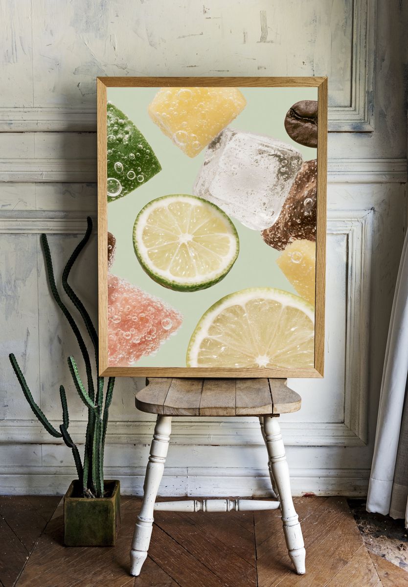 Floating Citrus Sweets Poster. — room view 1