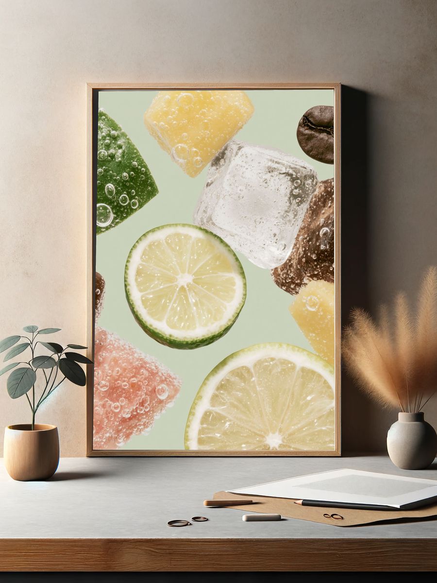 Floating Citrus Sweets Poster. — room view 2
