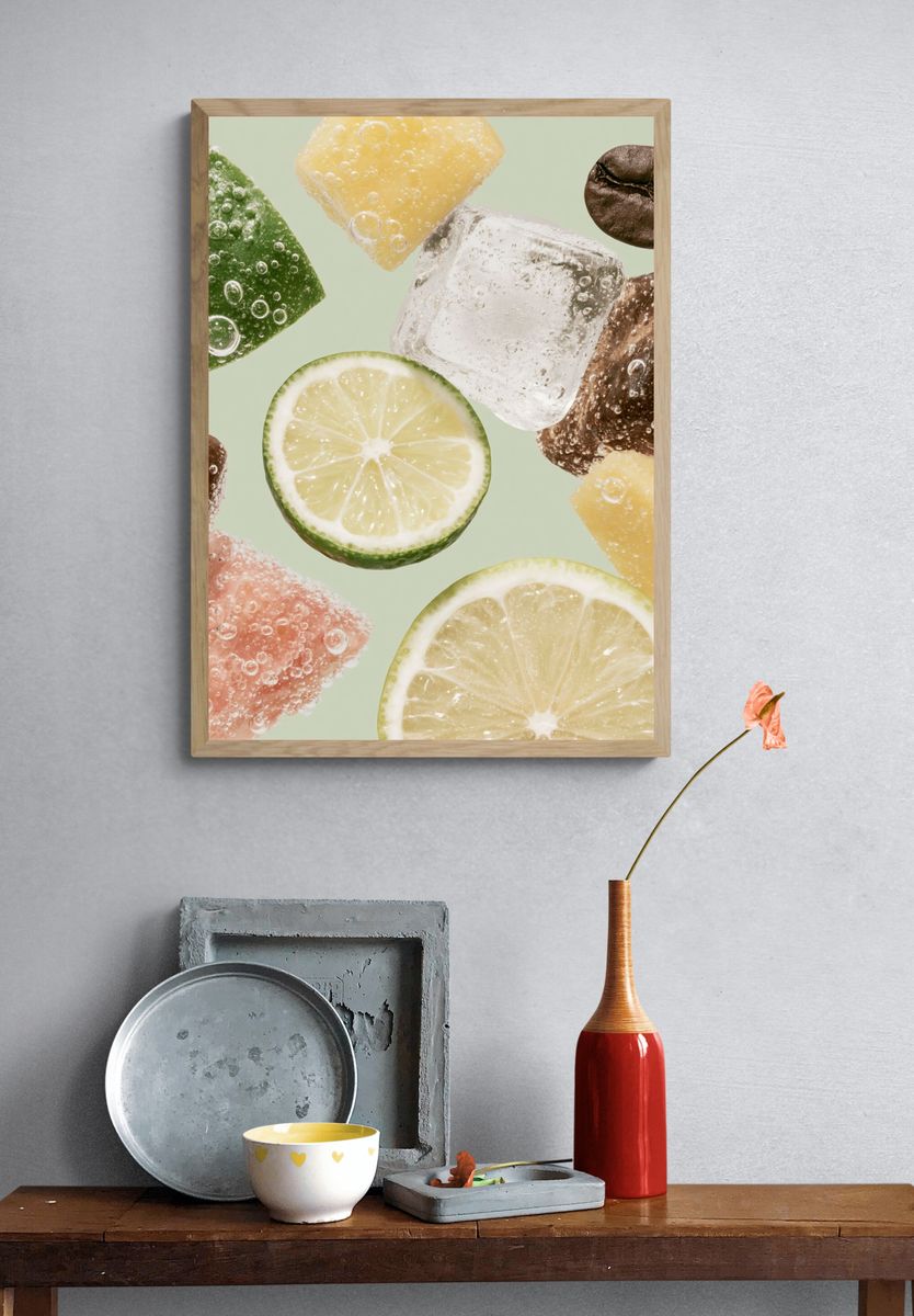 Floating Citrus Sweets Poster. — room view 3