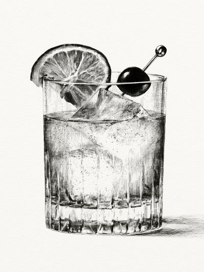 Cocktail Glass Sketch Poster.