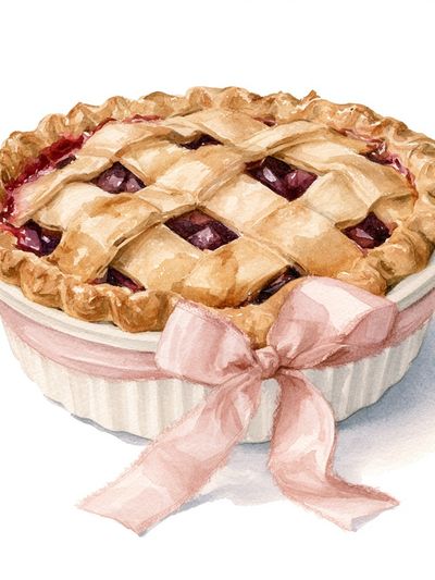 Cherry Pie Watercolor Print.