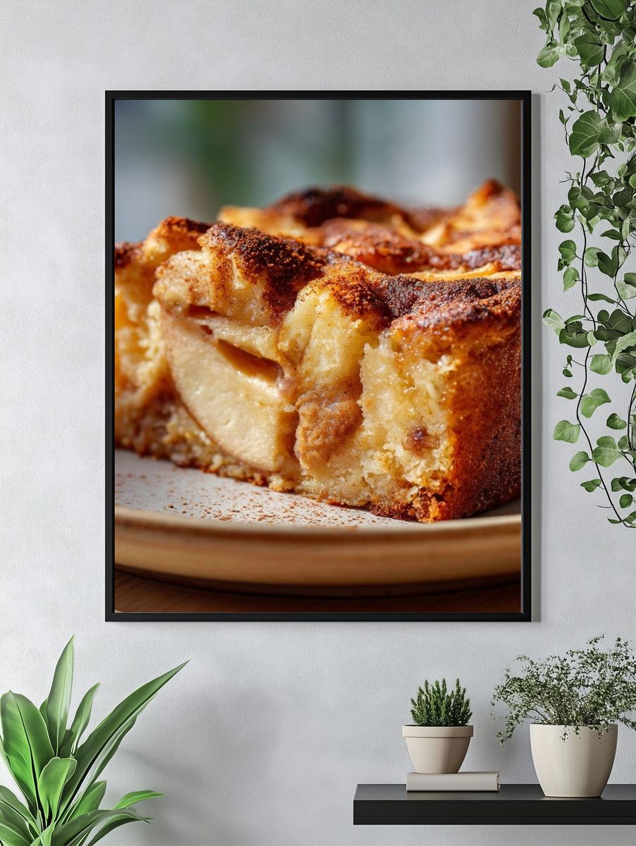 Apple Cake Slice Food Photography Poster. — room view 4