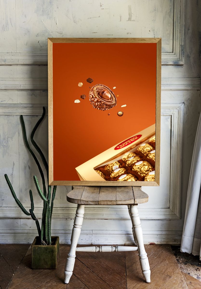 Ferrero Rocher Chocolate Still Life Print. room preview