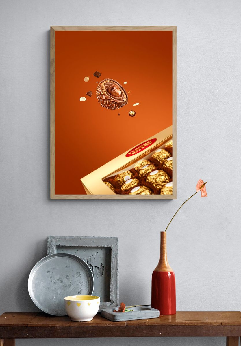 Ferrero Rocher Chocolate Still Life Print. — room view 3