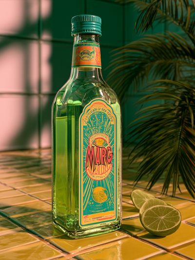 Margarita Bottle Still Life Poster.
