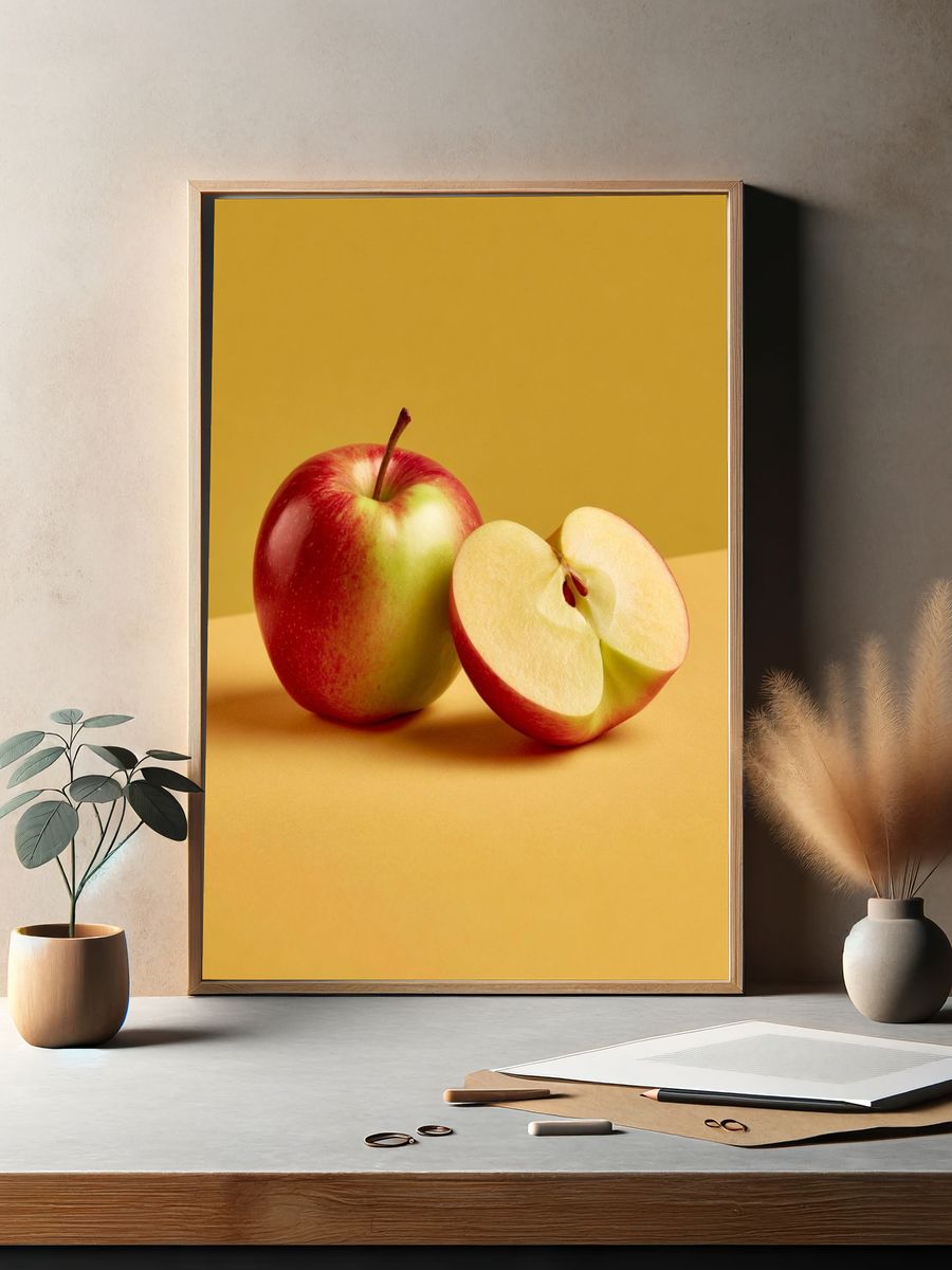Red Apple Still Life Poster. — room view 2