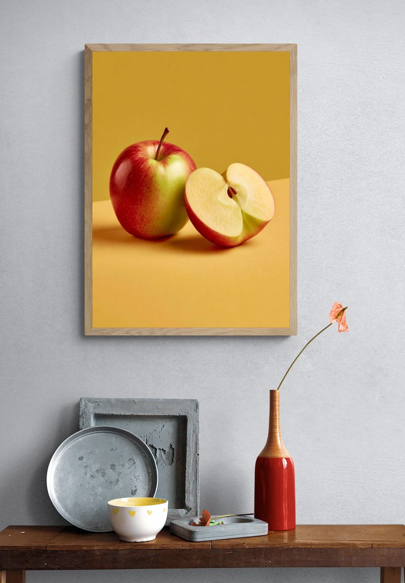 Red Apple Still Life Poster. — room view 3