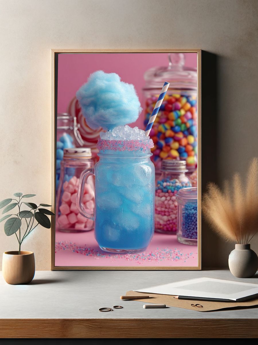 Blue Cotton Candy Drink Poster. — room view 2