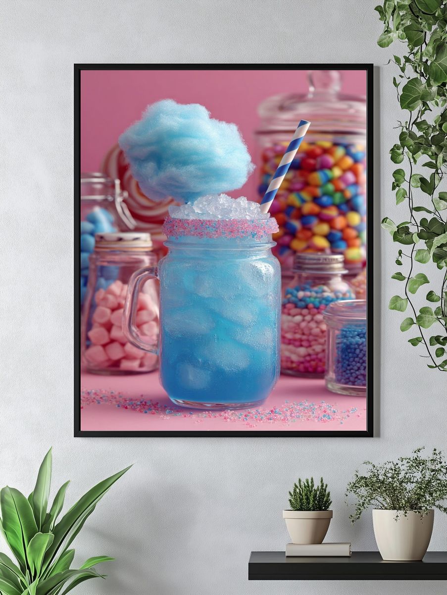 Blue Cotton Candy Drink Poster. — room view 4