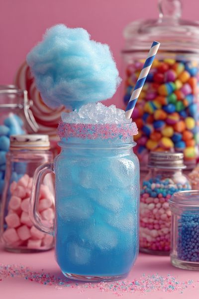 Blue Cotton Candy Drink Poster. poster