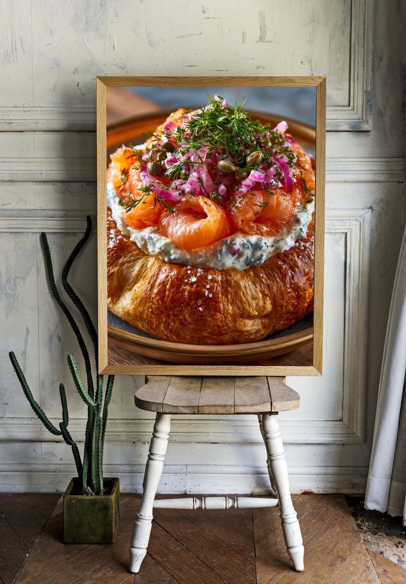 Smoked Salmon Croissant Poster. room preview
