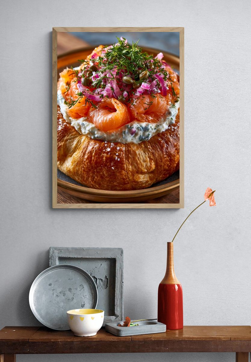 Smoked Salmon Croissant Poster. — room view 3