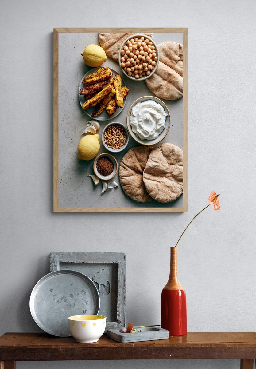 Mediterranean Mezze Still Life Print. — room view 3