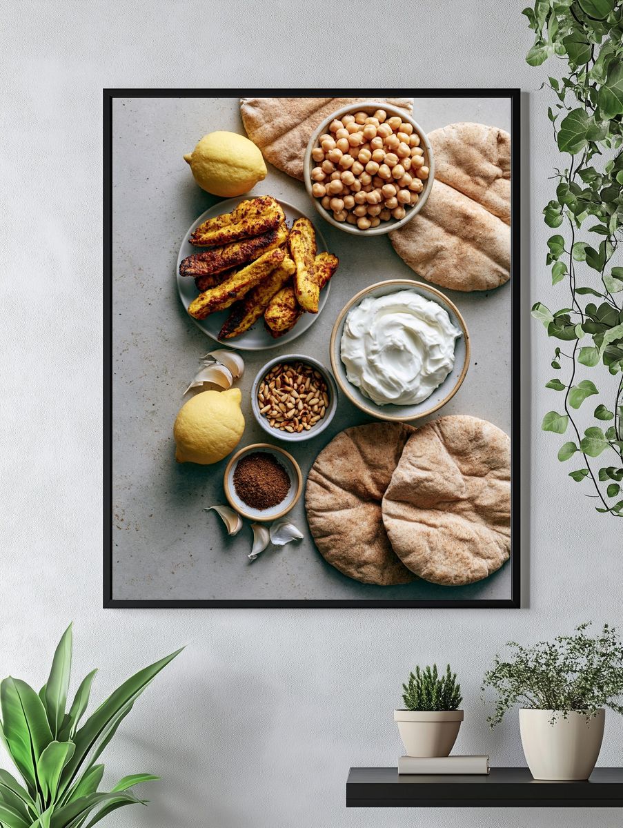 Mediterranean Mezze Still Life Print. — room view 4