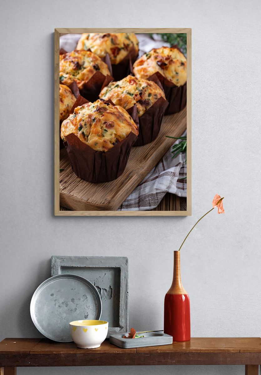Savory Herb Muffins Photography Poster. — room view 3