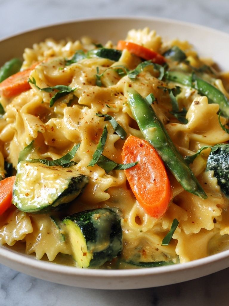 Creamy Vegetable Pasta Print. poster detail