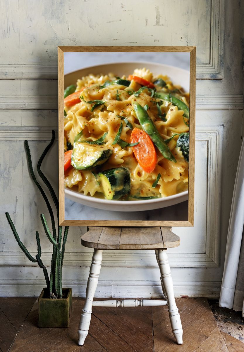 Creamy Vegetable Pasta Print. room preview