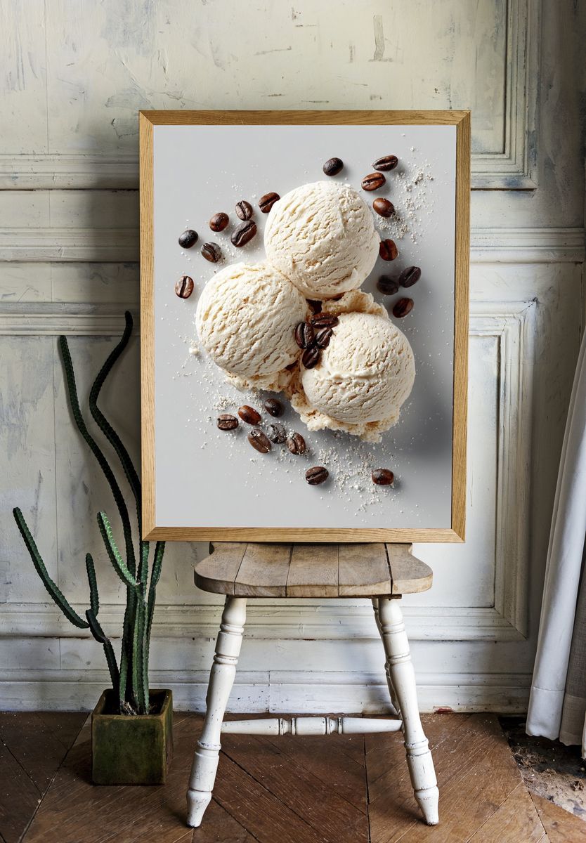 Coffee Ice Cream Still Life Poster. room preview