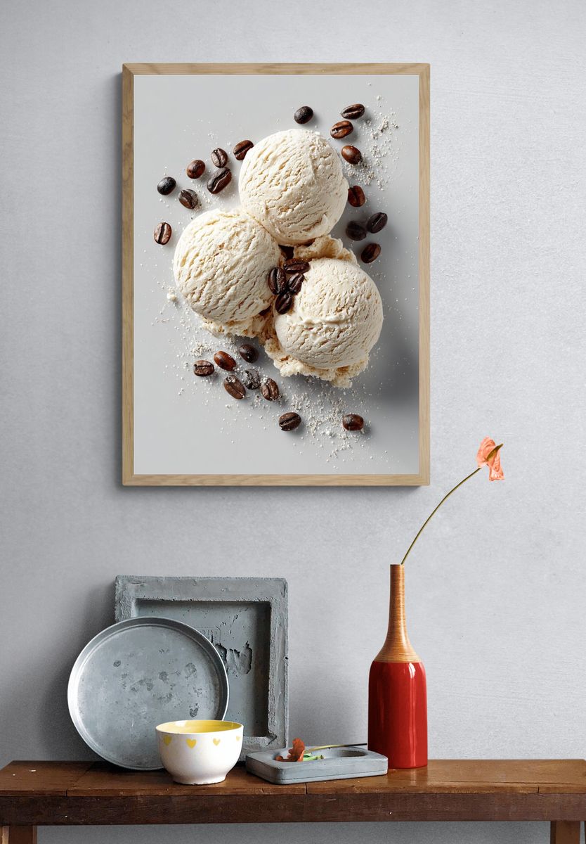 Coffee Ice Cream Still Life Poster. — room view 3