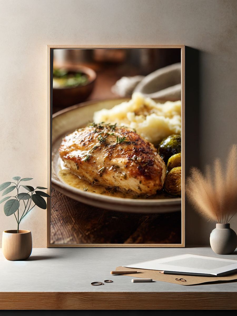 Roasted Chicken Dinner Photography Poster. — room view 2