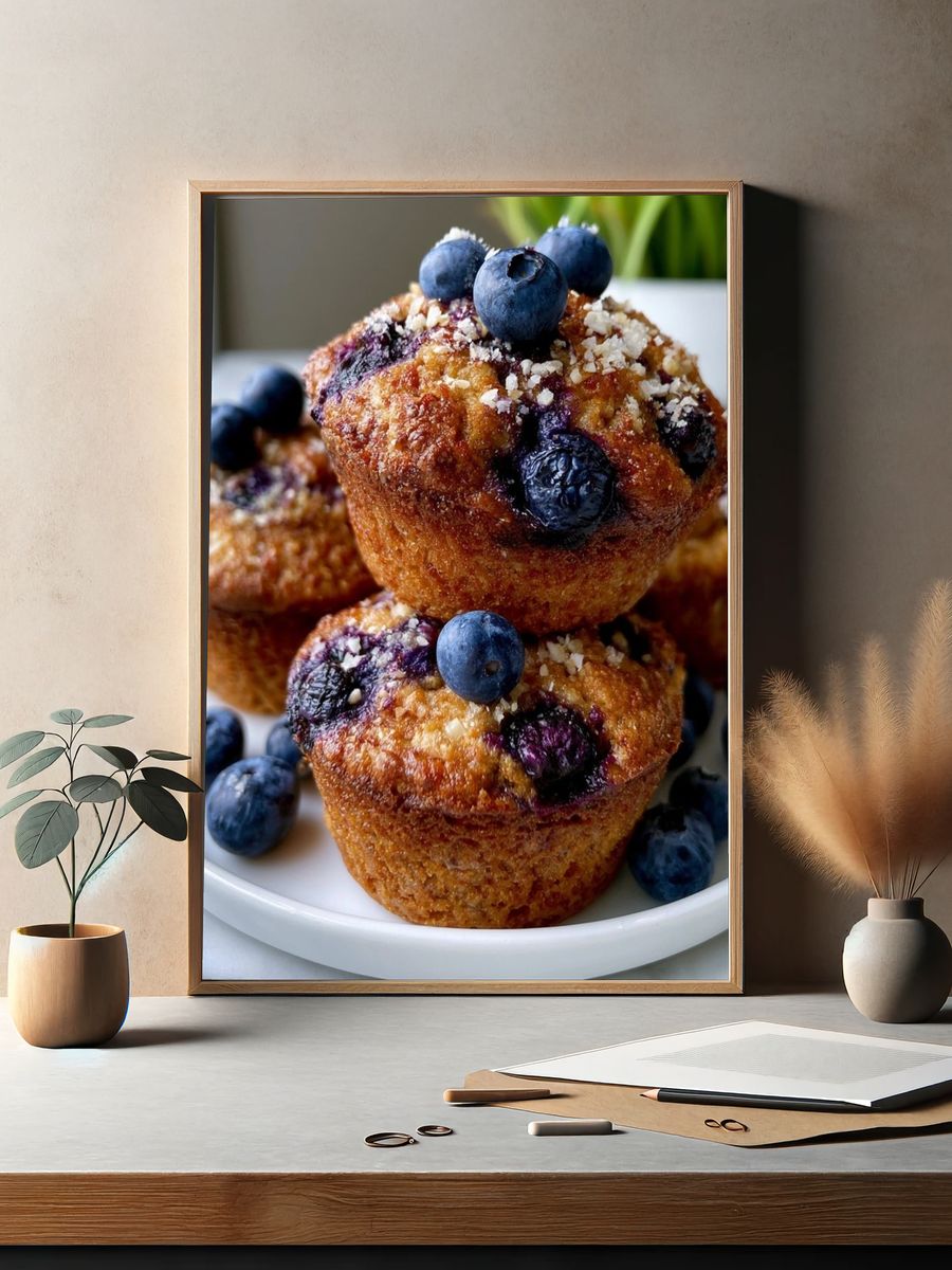 Blueberry Muffins Food-Drink Poster. — room view 2