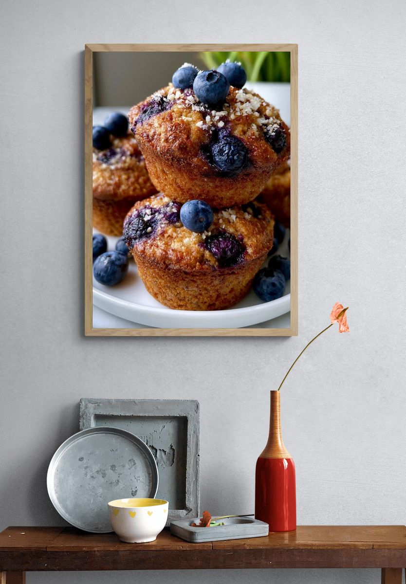 Blueberry Muffins Food-Drink Poster. — room view 3